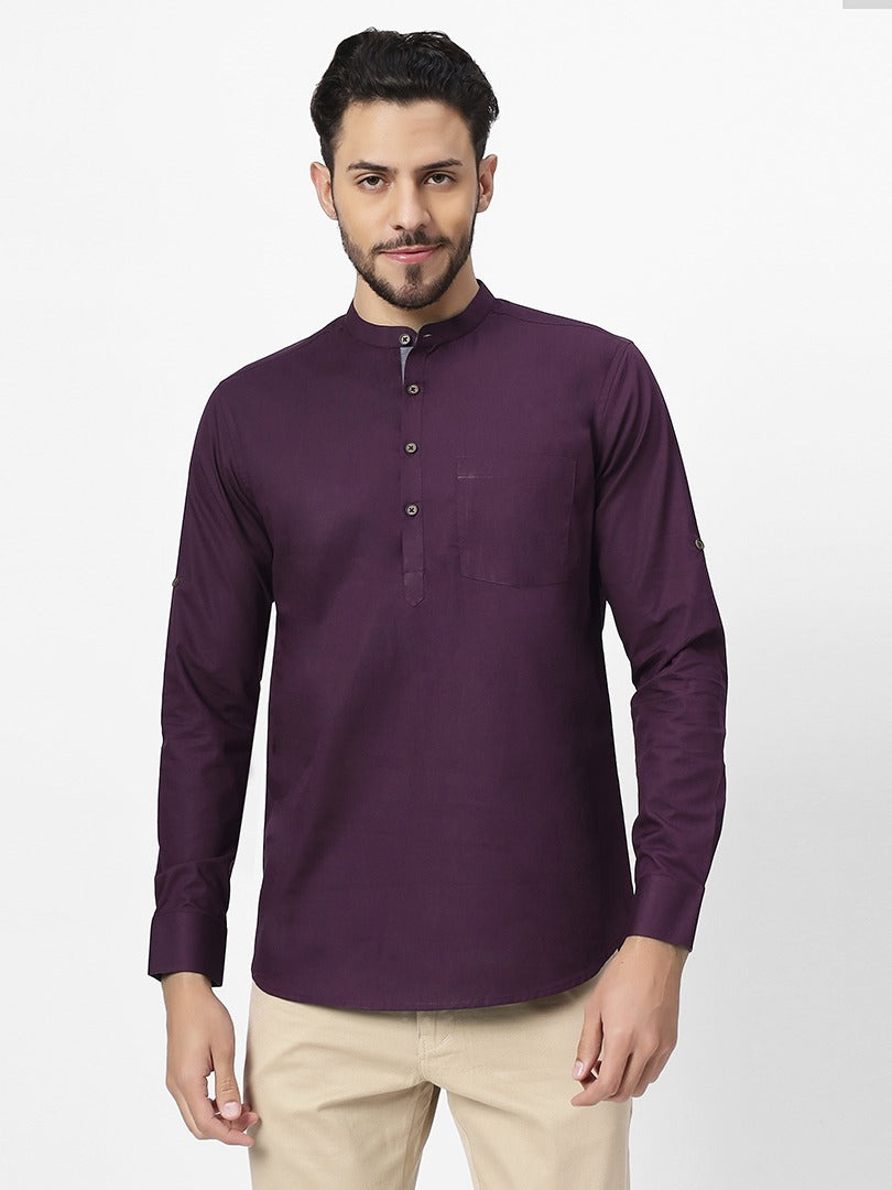 Men’s Solid Plum Kurta Shirt for men