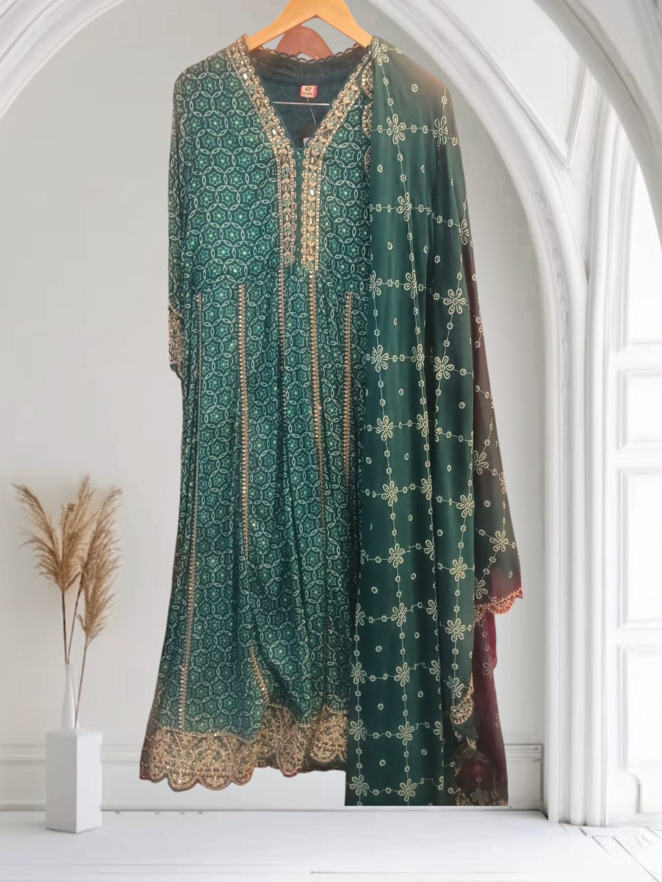 Anarkali suit - Dark Green