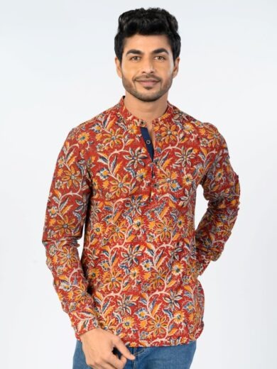 Men’s Printed Floral Kurta Shirt for men