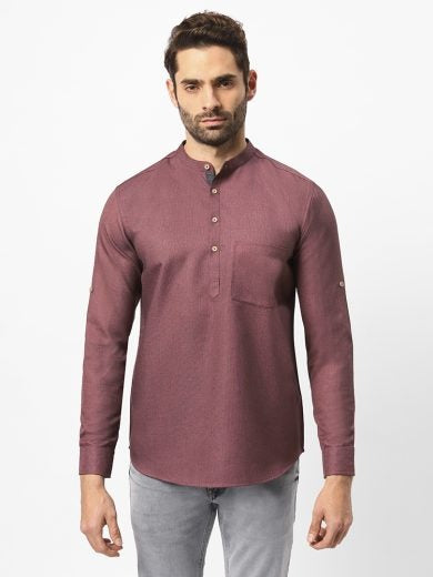 Men’s Maroon Solid Kurta Shirt for men