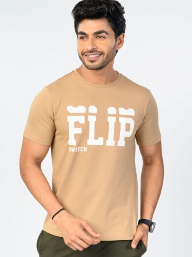 Men’s Camel Brown Graphic T-Shirt