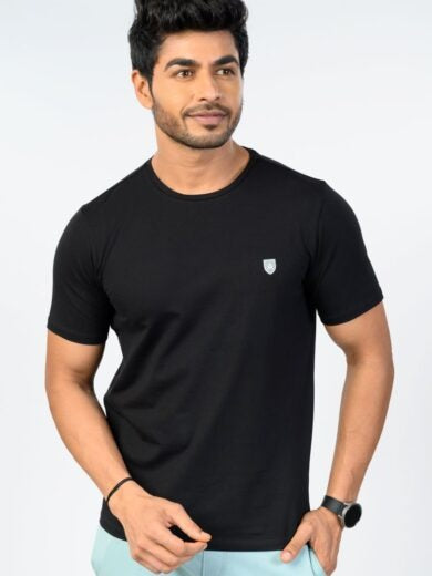 Men’s Black Solid T-Shirt