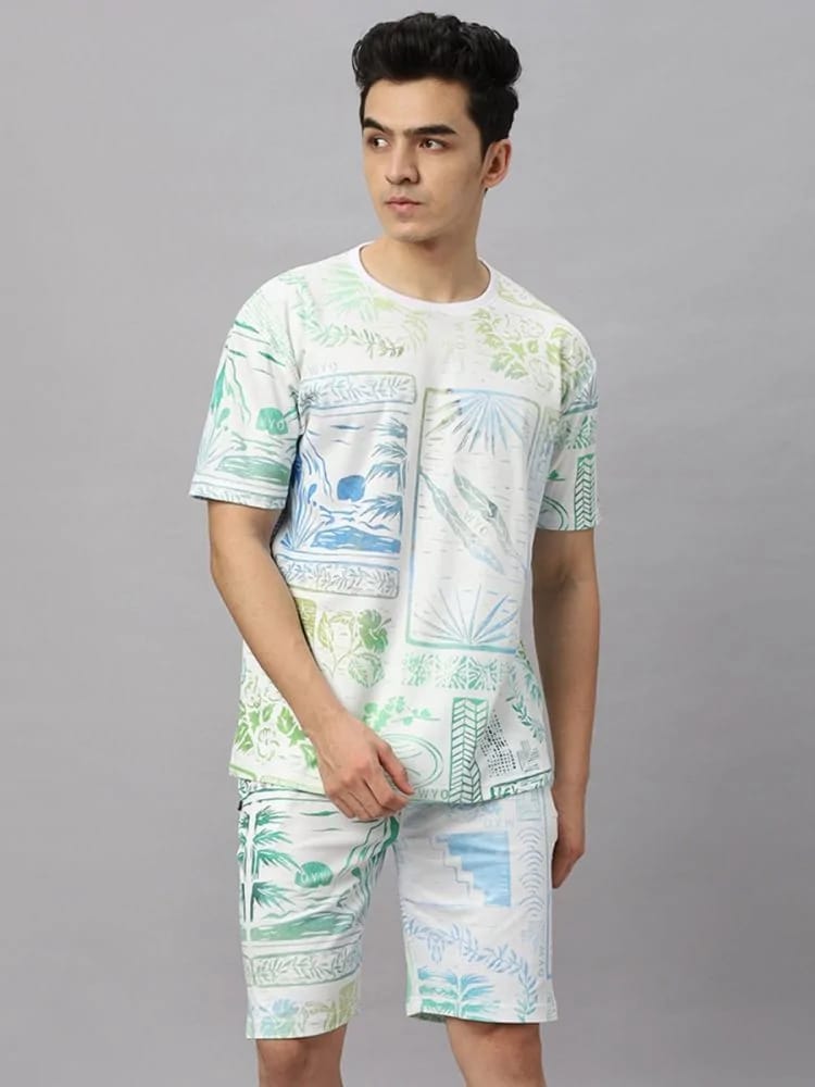Men’s Tropical Print Co-ord Set