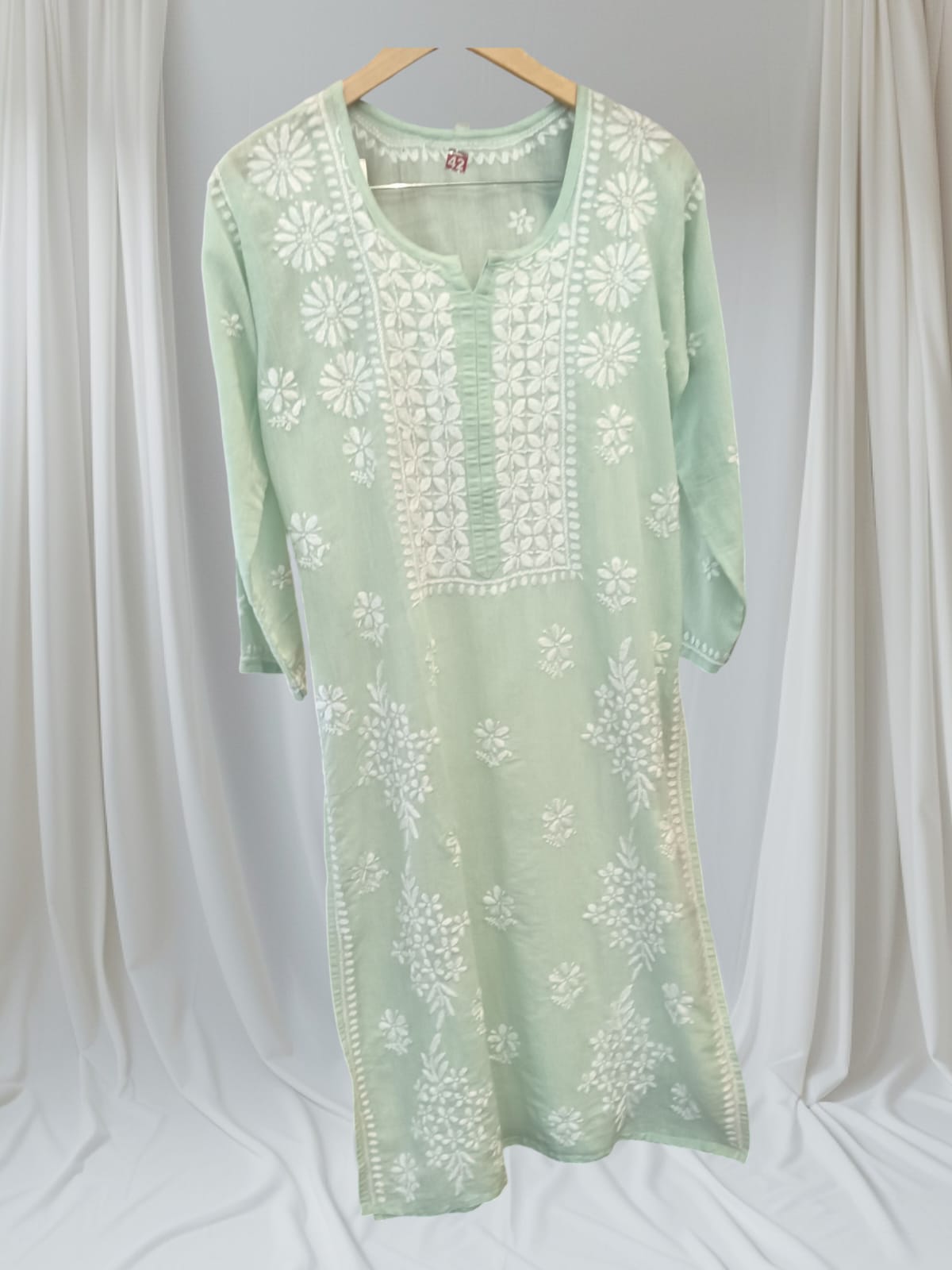 Lakhnavi Kurti - Mint