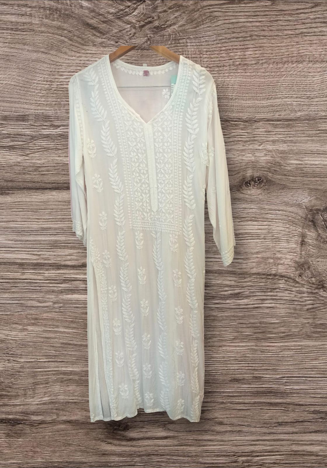 Lakhnavi Kurti - White